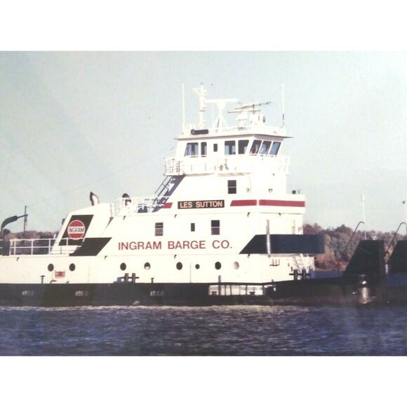 Framed Matted Photo Ingram Barge Les Sutton Barge River Mississippi - Picture 4 of 9